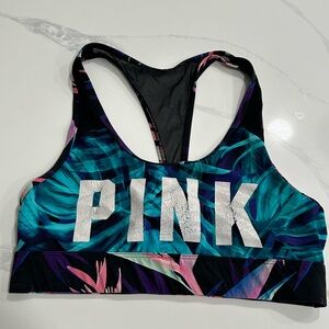 Victoria’s Secret PINK Tropical Print Racerback Sports Bra Medium